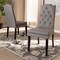 Baxton Studio Dylin Gray Upholstered Button Tufted Wood Dining Chair, PK2 155-9114 - alternate 7